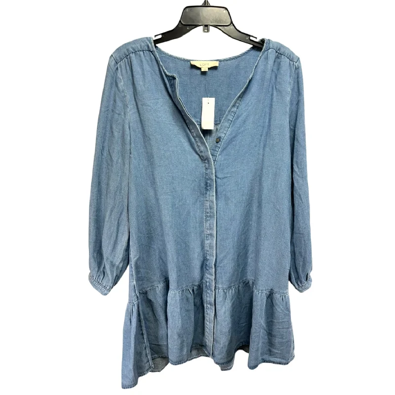 Dress Casual Short By Loft In Blue Denim, Size: M