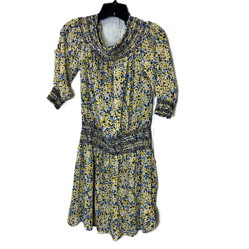 Dress Casual Short By Michael by Michael Kors In Blue & Yellow, Size: S