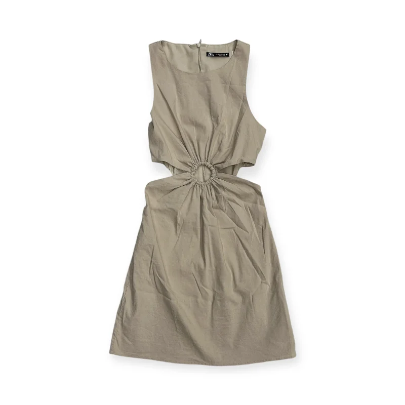 Dress Casual Short By Zara In Tan, Size: Xs