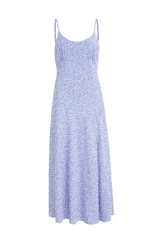 Dallas Lilac Ditsy Floral Strappy Midi Dress