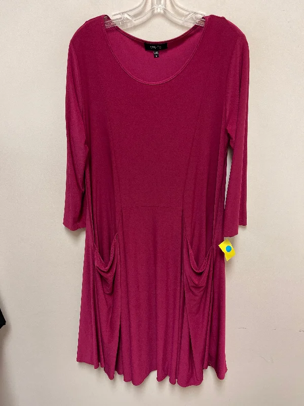 Dress Casual Midi By Comfy In Pink, Size: L