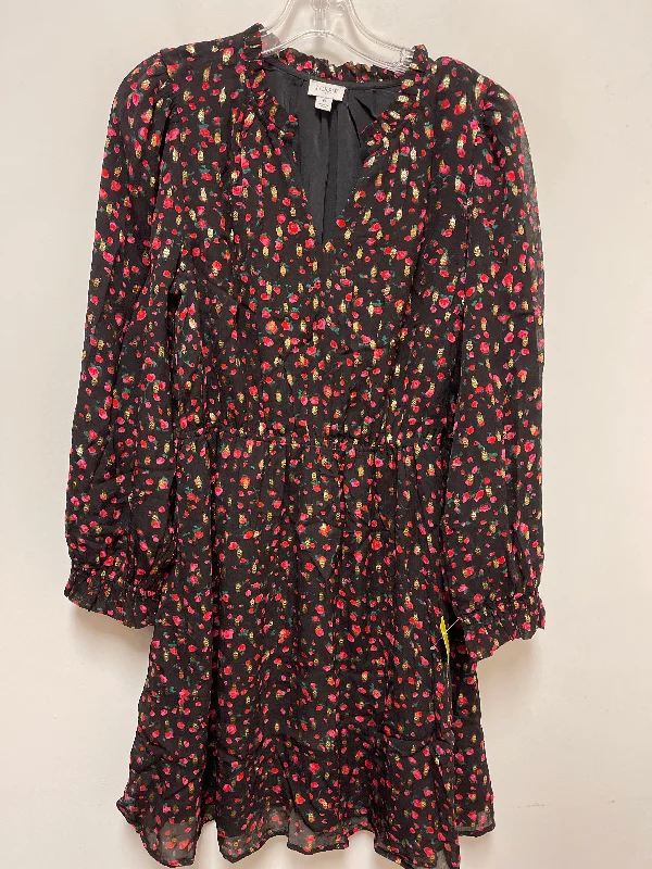 Dress Casual Midi By J. Crew In Black & Pink, Size: M