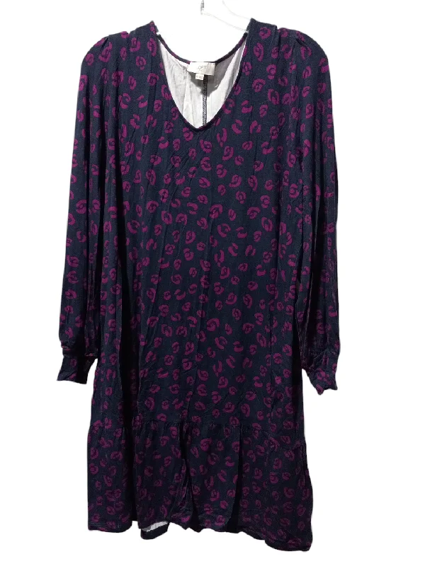 Dress Casual Midi By Loft In Blue & Purple, Size: Xl