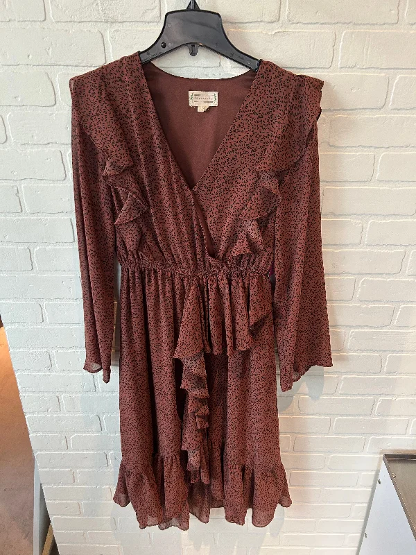 Dress Casual Midi By Loveriche In Brown, Size: M