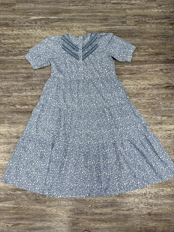 Dress Casual Midi By Madewell In Blue & White, Size: L