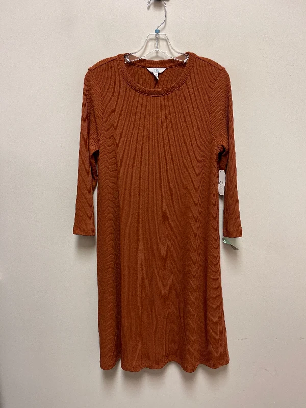 Dress Casual Midi By Time And Tru In Brown, Size: M