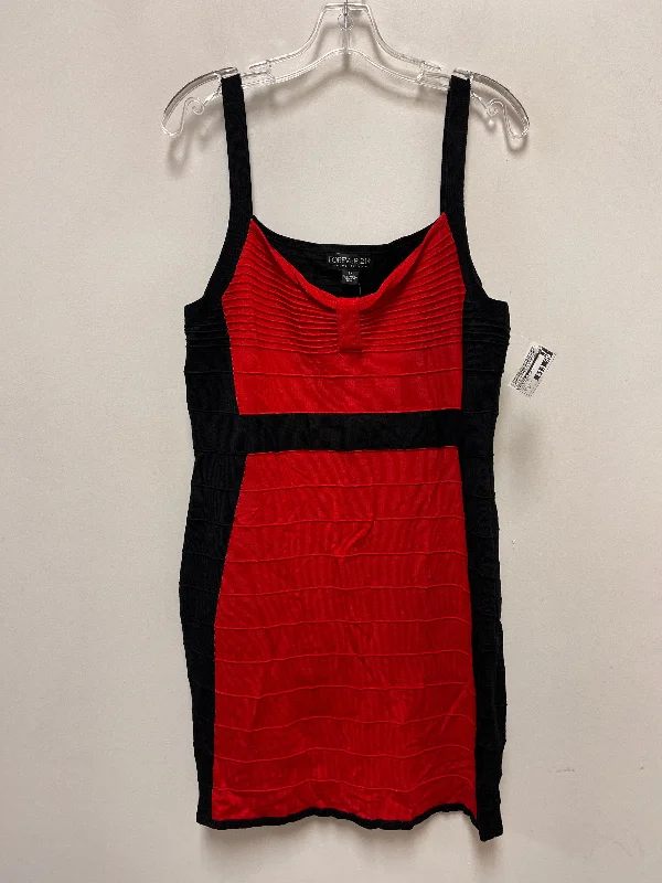 Dress Party Midi By Forever 21 In Black & Red, Size: 2x