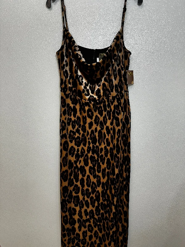 Dress Party Midi By Taylor In Animal Print, Size: 14