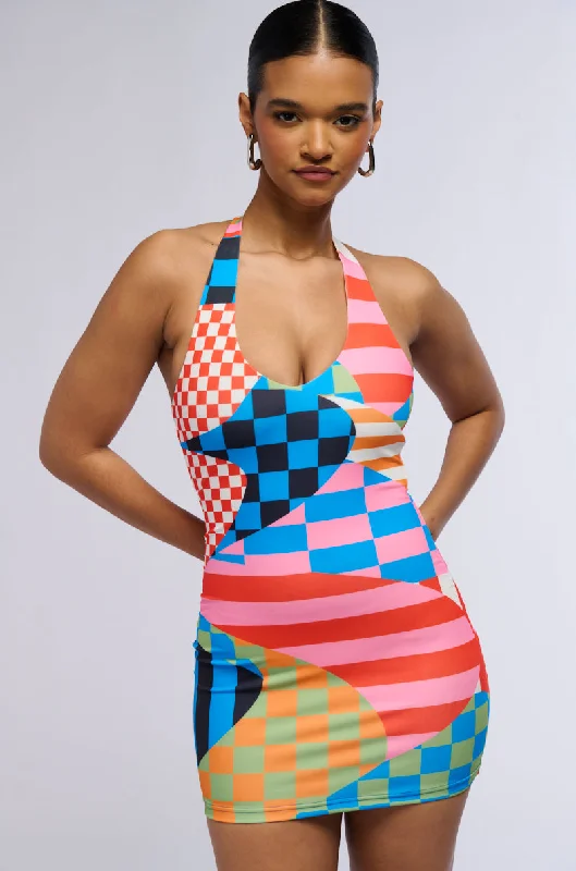 GROOVY BABY PRINTED MINI DRESS