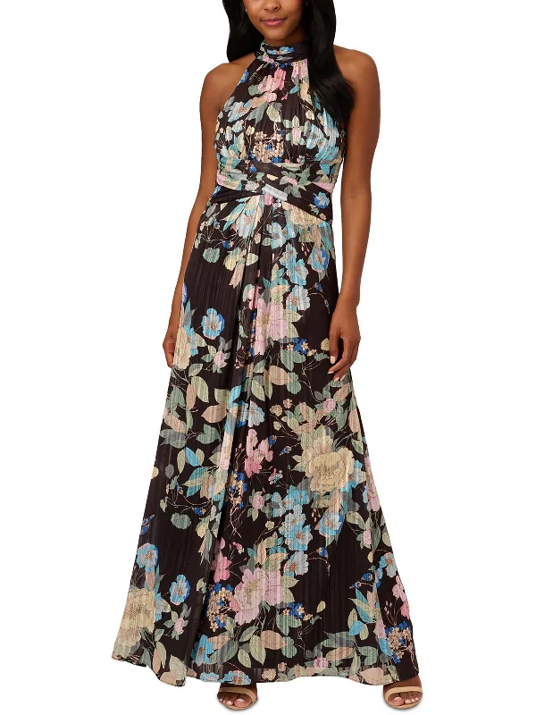 Womens Chiffon Floral Maxi Dress