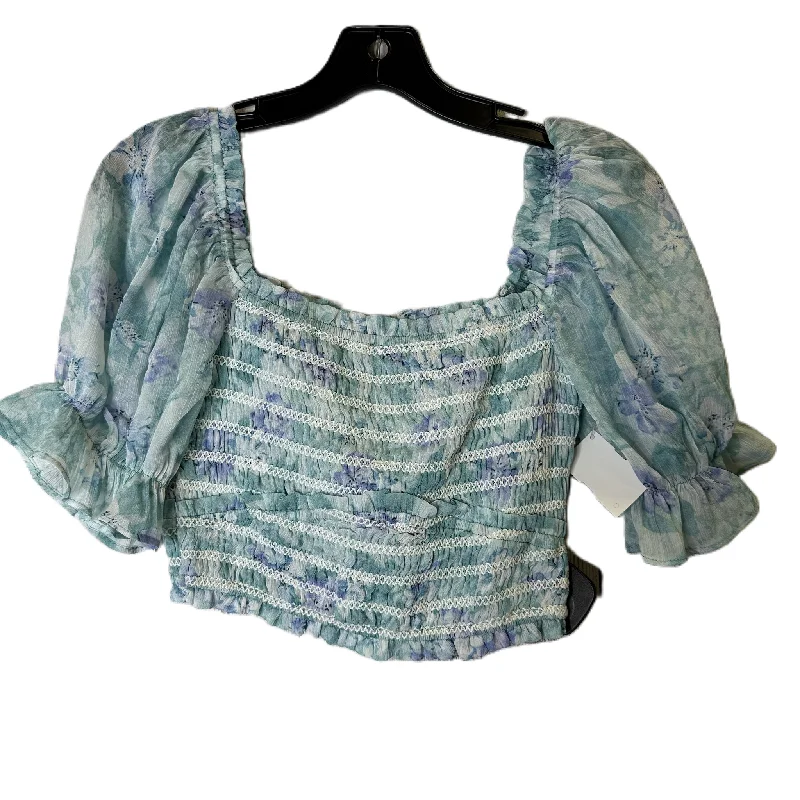 Top Short Sleeve By Jacqui the Label In Blue, Size: S