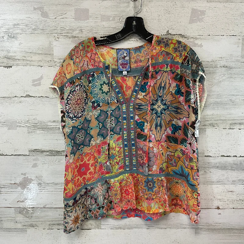 Top Short Sleeve By Johnny Was In Orange, Size: M