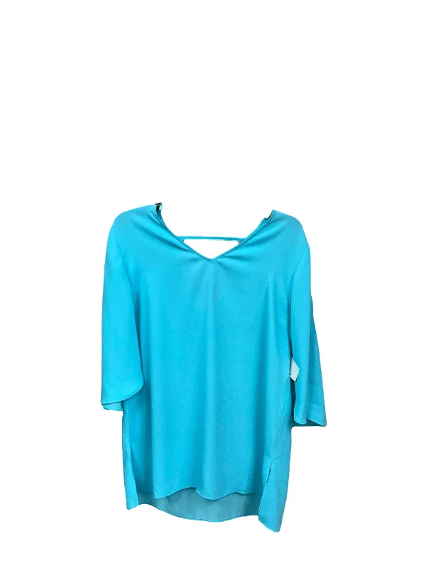 Blouse Long Sleeve By Chicos In Aqua, Size: M