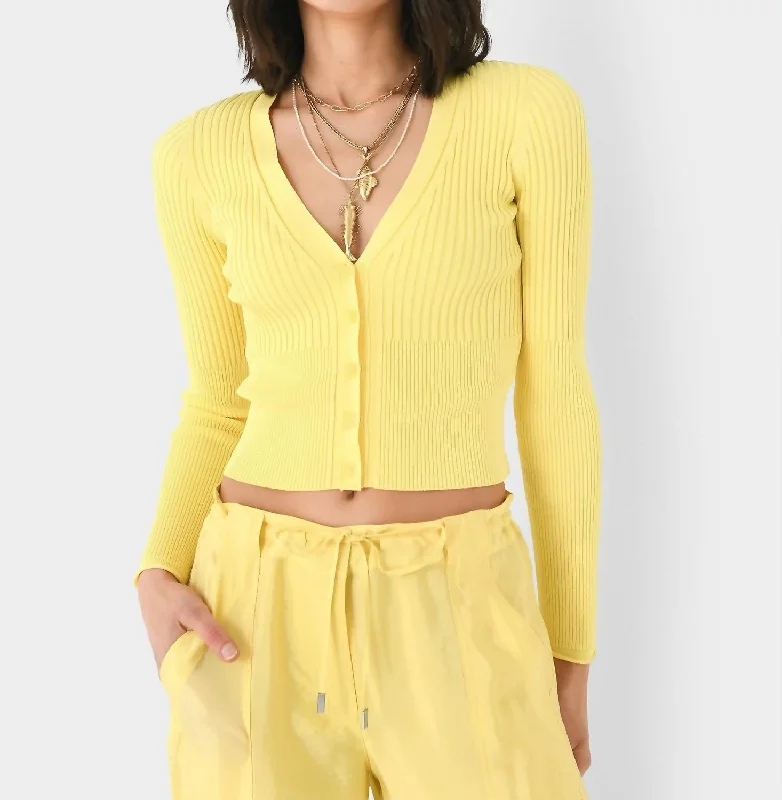 Ailany Shrunken Cardigan In Sulfur