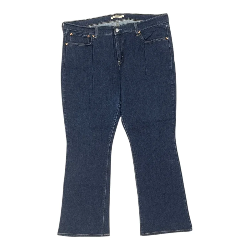 Jeans Boot Cut By Levis In Blue Denim, Size:18