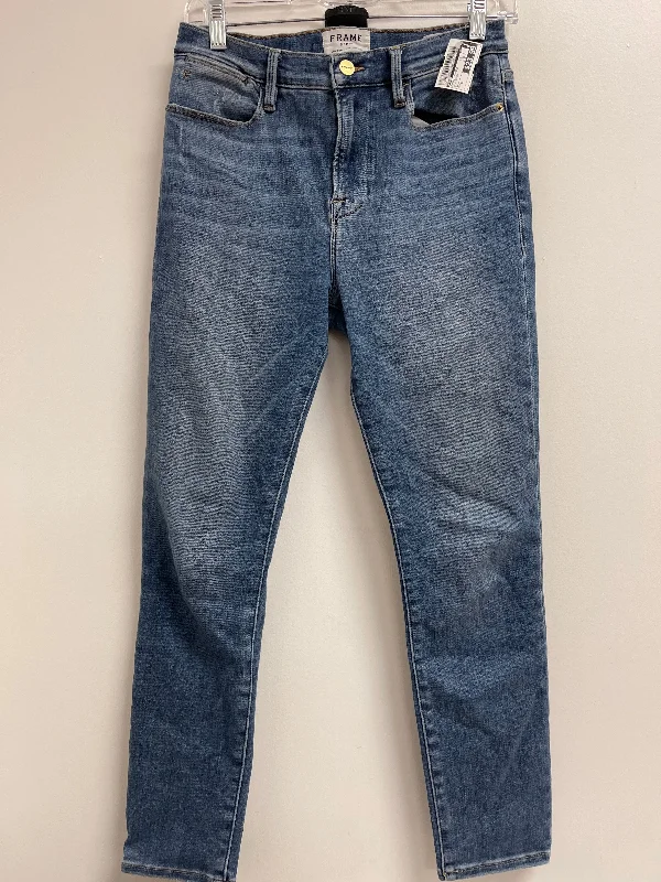 Jeans Cropped By Frame In Blue Denim, Size: 6