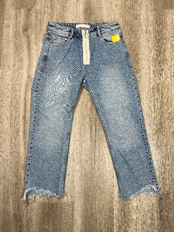 Jeans Cropped By Zara In Blue Denim, Size: 2