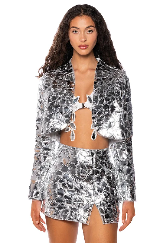 ICE ME OUT METALLIC CROPPED BLAZER