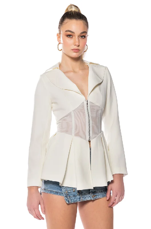 MILA CORSETED PEPLUM BLAZER